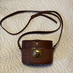 Robert Lee Morris Brown Oval Woven Crossbody Bag